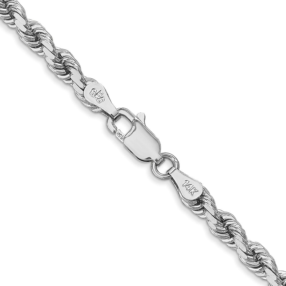 14k White Gold 4mm D/C Rope with Lobster Clasp Chain