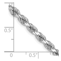 Thumbnail for 14k White Gold 4mm D/C Rope with Lobster Clasp Chain