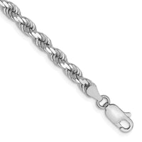 Thumbnail for 14k White Gold 4mm D/C Rope with Lobster Clasp Chain
