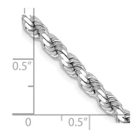 Thumbnail for 14k White Gold 4.25mm D/C Rope with Lobster Clasp Chain