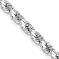 Thumbnail for 14k White Gold 4.25mm D/C Rope with Lobster Clasp Chain