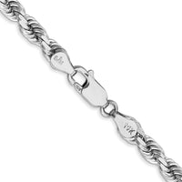 Thumbnail for 14k White Gold 4.5mm D/C Rope with Lobster Clasp Chain