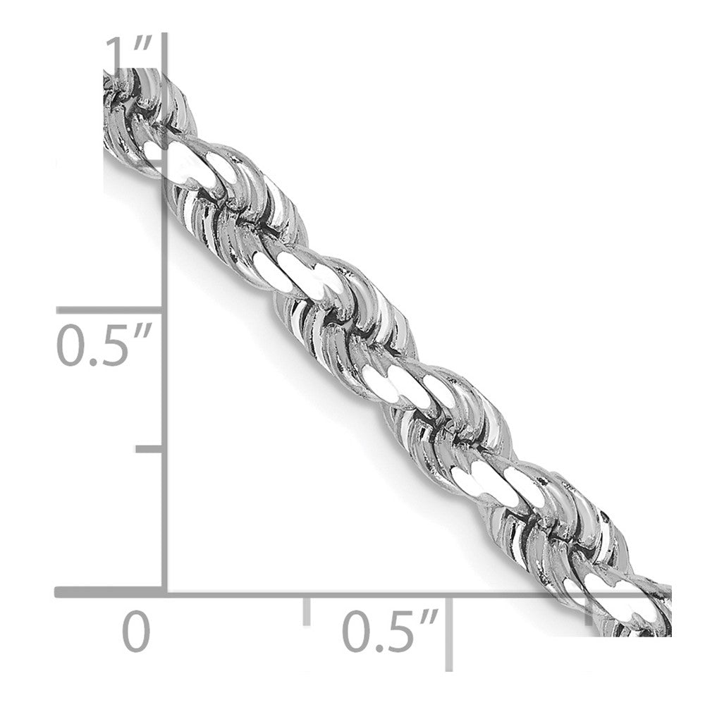 14k White Gold 4.5mm D/C Rope with Lobster Clasp Chain