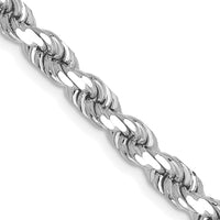 Thumbnail for 14k White Gold 4.5mm D/C Rope with Lobster Clasp Chain