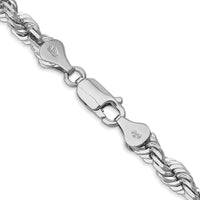 Thumbnail for 14k White Gold 5.5mm D/C Rope with Lobster Clasp Chain