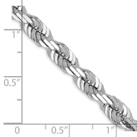 Thumbnail for 14k White Gold 5.5mm D/C Rope with Lobster Clasp Chain