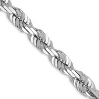 Thumbnail for 14k White Gold 5.5mm D/C Rope with Lobster Clasp Chain