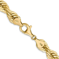 Thumbnail for 14K 7mm  D/C Rope with Fancy Lobster Clasp Chain