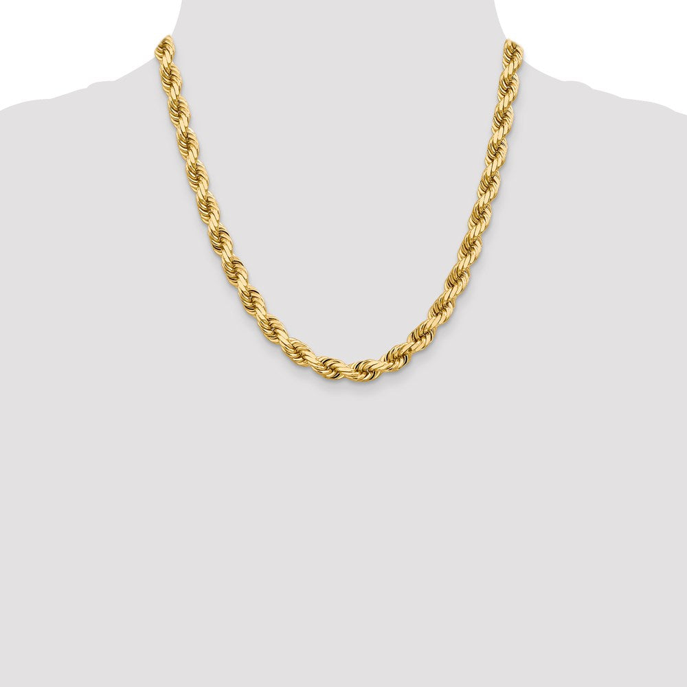 14K 8mm  D/C Rope with Fancy Lobster Clasp Chain