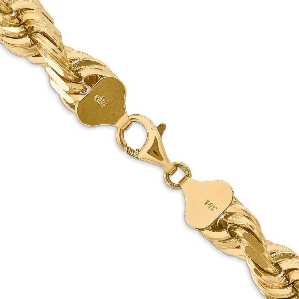 14K 10mm  D/C Rope with Fancy Lobster Clasp Chain