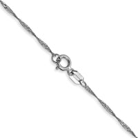 Thumbnail for 14k White Gold 1mm Carded Singapore Chain