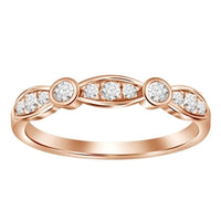 Thumbnail for LADIES STACKABLE BAND 1/4 CT ROUND DIAMOND 14K ROSE GOLD
