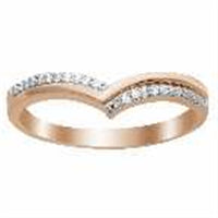 Thumbnail for LADIES STACKABLE  BAND 1/15 CT ROUND DIAMOND 10K ROSE GOLD
