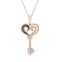 Thumbnail for LADIES PENDANT 1/20 CT WHITE/CHOCOLATE ROUND DIAMOND 10K ROSE GOLD (CHAIN NOT INCLUDED)