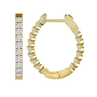 Thumbnail for LADIES HOOPS 1 CT ROUND DIAMOND 10K YELLOW GOLD