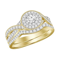 Thumbnail for LADIES BRIDAL RING SET 3/4 CT ROUND DIAMOND 14K YELLOW GOLD