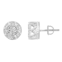 Thumbnail for MEN'S EARRINGS 1/2 CT ROUND DIAMOND 10K WHITE GOLD