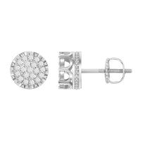 Thumbnail for MEN'S EARRINGS 1 CT ROUND DIAMOND 10K WHITE GOLD