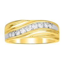 Thumbnail for MEN'S BAND 1/2 CT ROUND DIAMOND 10K YELLOW GOLD