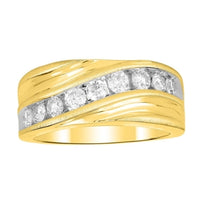 Thumbnail for MEN'S BAND 1 CT ROUND DIAMOND 10K YELLOW GOLD
