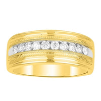 Thumbnail for MEN'S BAND 1/4 CT ROUND DIAMOND 10K YELLOW GOLD