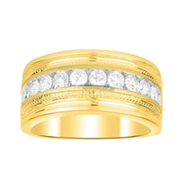 Thumbnail for MEN'S BAND 1 CT ROUND DIAMOND 10K YELLOW GOLD