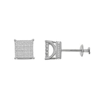 Thumbnail for MEN'S EARRING 1/6 CT ROUND DIAMOND 10K WHITE GOLD