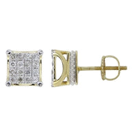 Thumbnail for MEN'S EARRINGS 1/2 CT ROUND DIAMOND 10K YELLOW GOLD
