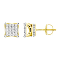 Thumbnail for MEN'S EARRINGS 1 CT ROUND DIAMOND 10K YELLOW GOLD