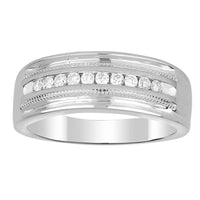 Thumbnail for MEN'S BAND 1/2 CT ROUND DIAMOND 10K WHITE GOLD