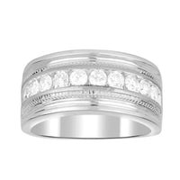 Thumbnail for MEN'S BAND 1 CT ROUND DIAMOND 10K WHITE GOLD