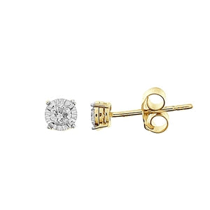 LADIES EARRINGS 1/6 CT ROUND DIAMOND 10K ROSE GOLD