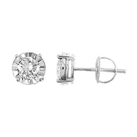 Thumbnail for LADIES EARRING 1/2 CT ROUND DIAMOND 10K WHITE GOLD