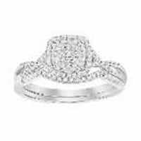 Thumbnail for LADIES BRIDAL RING SET 1/4 CT ROUND DIAMOND 10K WHITE GOLD
