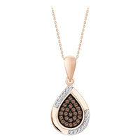 Thumbnail for LADIES PENDANT 1/6 CT WHITE/CHOCOLATE ROUND DIAMOND 10K ROSE GOLD (CHAIN NOT INCLUDED)