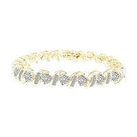 Thumbnail for LADIES BRACELET 5 CT ROUND/BAGUETTE DIAMOND 10K YELLOW GOLD