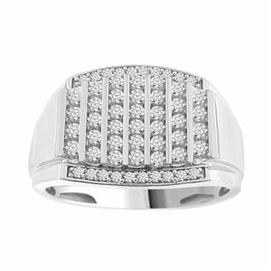 0.50CT RD DIAMONDS SET IN 10KT WHITE GOLD MENS RING