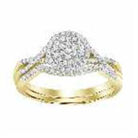 Thumbnail for LADIES BRIDAL RING SET 1/4 CT ROUND DIAMOND 10K YELLOW GOLD