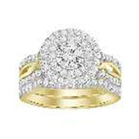 Thumbnail for LADIES BRIDAL RING SET 1 CT ROUND DIAMOND 14K WHITE GOLD