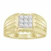 Thumbnail for MEN'S RING 1/3 CT ROUND DIAMOND 10K YELLOW GOLD