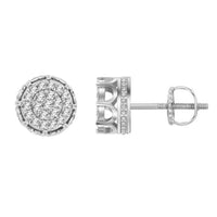 Thumbnail for MEN'S EARRINGS 3/4 CT ROUND DIAMOND 10K WHITE GOLD