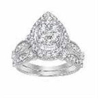 Thumbnail for LADIES BRIDAL RING SET 1 CT ROUND DIAMOND 14K YELLOW GOLD