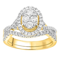Thumbnail for LADIES BRIDAL RING SET 1/2 CT ROUND DIAMOND 10K YELLOW GOLD