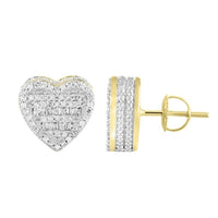 Thumbnail for MEN'S EARRING 1/2 CT ROUND/BAGUETTE DIAMOND 10K YELLOW GOLD