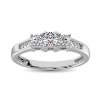 Thumbnail for 10K White Gold 1/2 Ct.Tw. Diamond Three Stone Ring