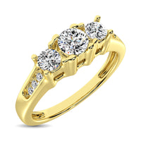 Thumbnail for 10K Yellow Gold 1/2 Ct.Tw. Diamond Three Stone Ring