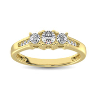 Thumbnail for 10K Yellow Gold 1/2 Ct.Tw. Diamond Three Stone Ring