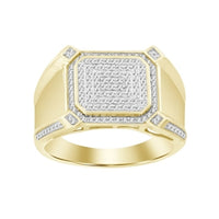 Thumbnail for MEN'S RING 1/2 CT ROUND DIAMOND 10K YELLOW GOLD