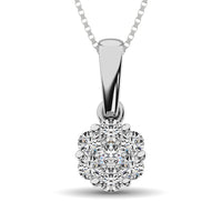Thumbnail for 14K White Gold 1/4 Ct.Tw. Diamond Flower Pendant