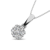 Thumbnail for 14K White Gold 1/2 Ct.Tw. Diamond Flower Pendant